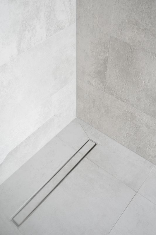 Minimalist Shower with Linear Drain