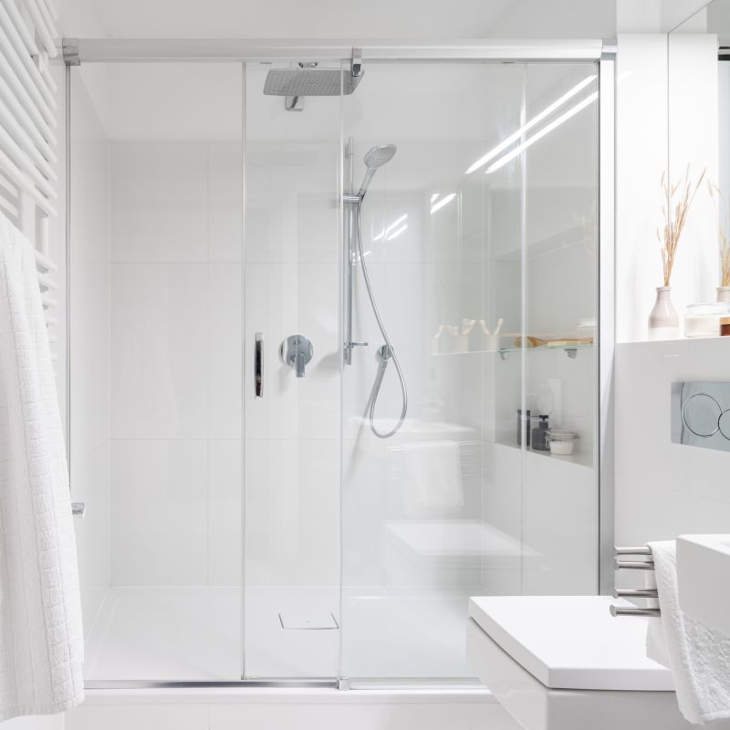 Compact Shower with Frameless Glass